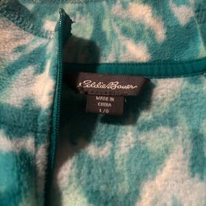 Eddie Bauer Turquoise and White Fleece Jacket